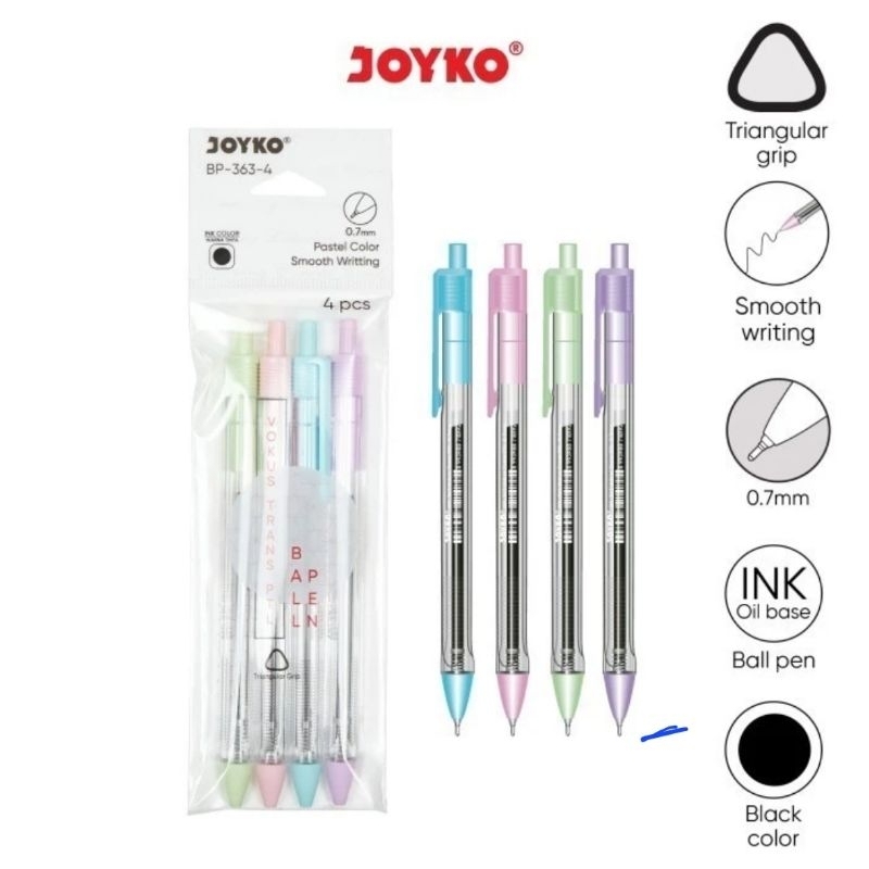 

(Isi 4 Pcs) Pulpen Pena Joyko Vokus BP-363-4 BP-342-4