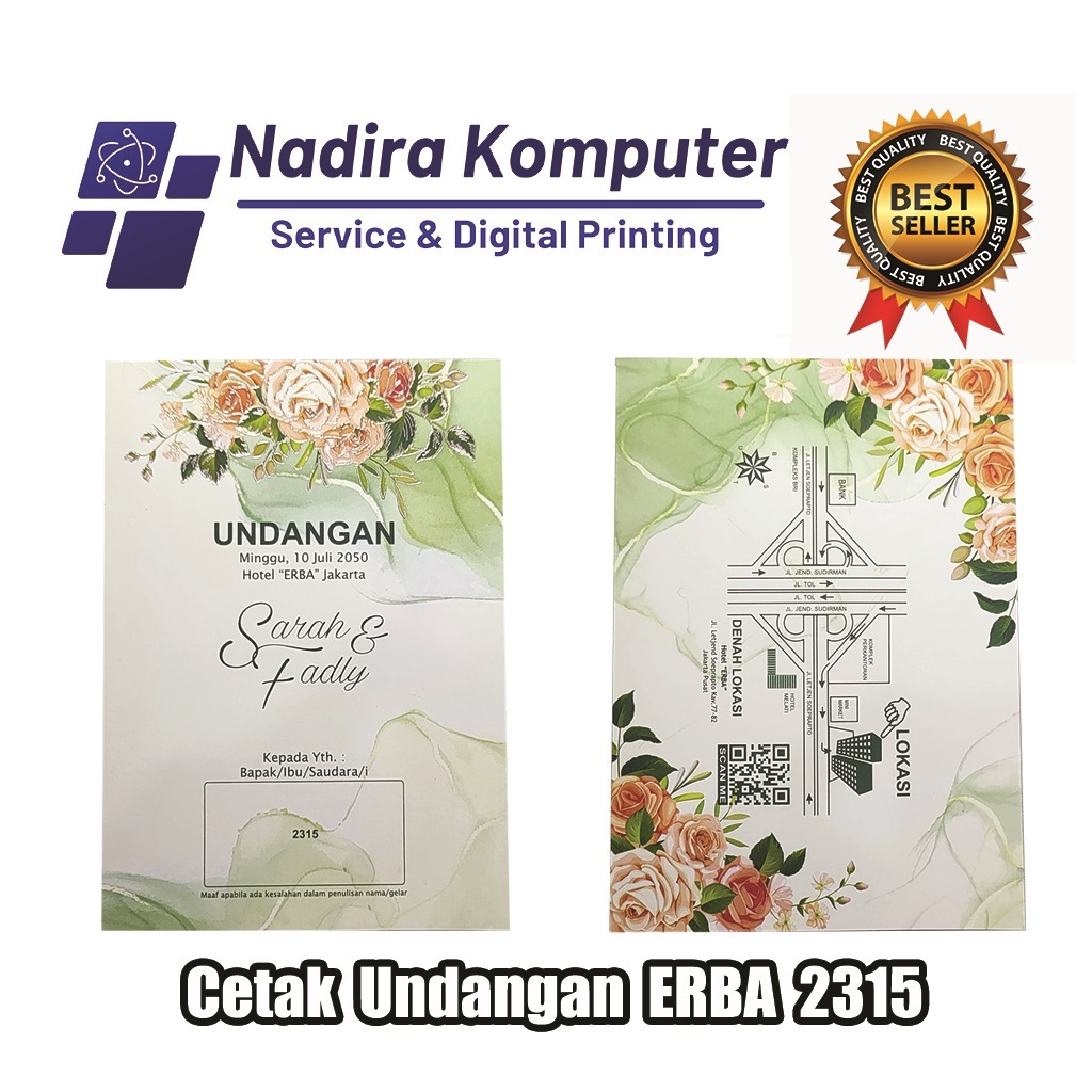 Undangan Pernikahan Tunangan Khitanan dll - ERBA 2315 // 50 pcs Undangan Erba 2315