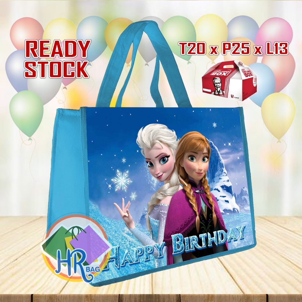 

READY STOK Tas Ulang Tahun Frozen / Tas Ultah Ukuran KFC Snack / Tas Ultah Terlaris / Tas Ulang Tahun Anak / Goodie Bag Bingkisan Souvenir Anak Landscape 20x25x13