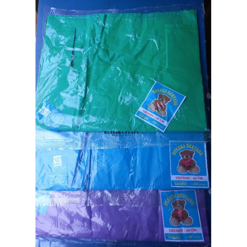 kantong plastik besar boneka beruang 40 HIJAU/BIRU/UNGU