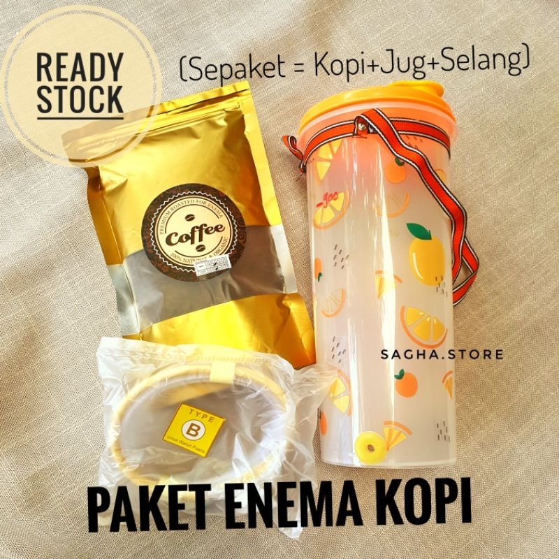 DyaL Paket Enema Kopi / Kopi Enema / Jug+ Selang Enema Kopi Prebiotik Sagha