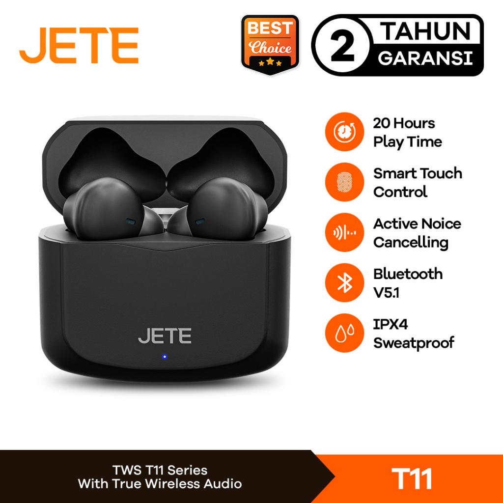 TWS Earbuds Headset Bluetooth JETE T11 - Garansi 2 Tahun