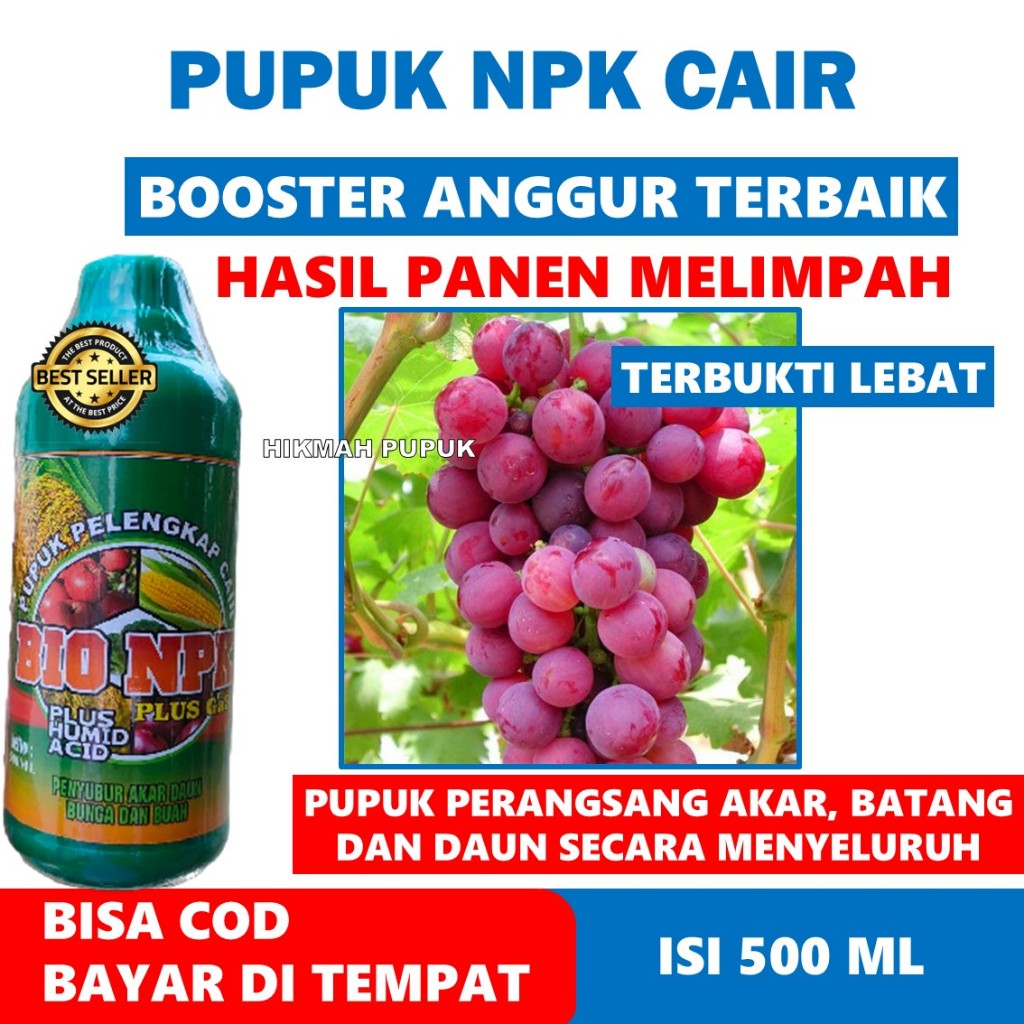 Bisa COD Bayar Di rumah Pupuk Perbanyak Buah Anggur Bio NPK - Pupuk Melebatkan Bunga dan Buah Anggur