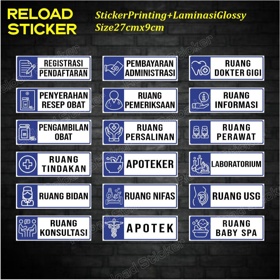 

Stiker Nama Ruangan Klinik Bidan Rumah Sakit Stiker Printing