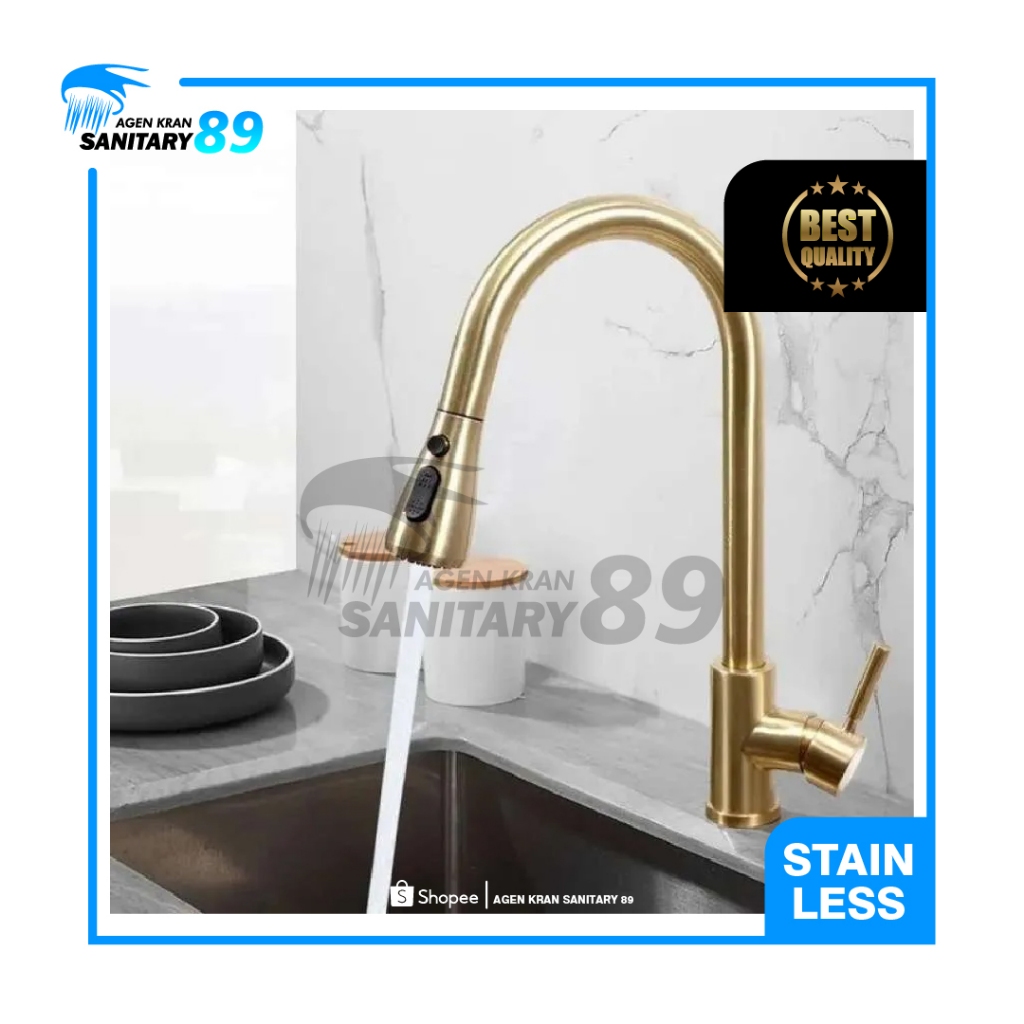 KRAN TARIK KITCHEN SINK/KRAN AIR/KRAN SINK TARIK STAINLESS SUS 304/KRAN SINK TARIK PANAS DINGIN/KRAN