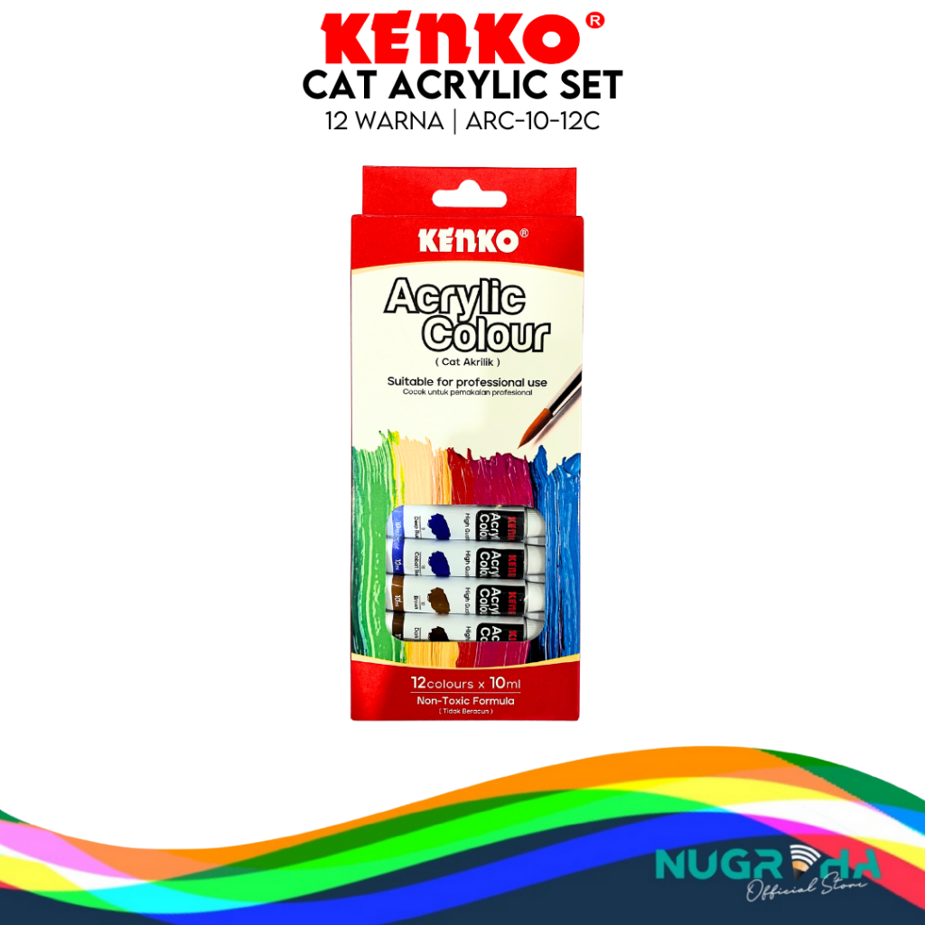 

KENKO ARC-10 CAT AKRILIK ACRYLIC COLOUR LUKIS GAMBAR MEWARNAI CAT KUAS