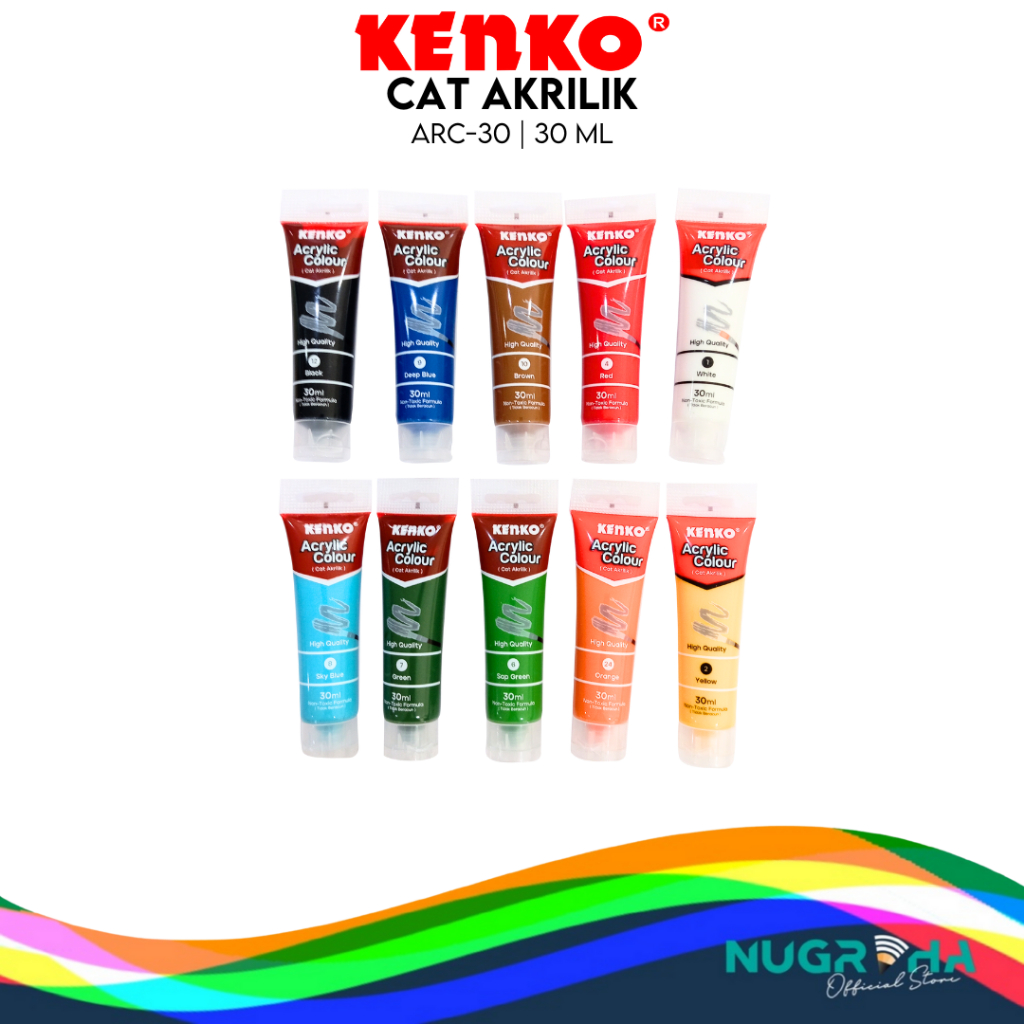 

CAT AKRILIK KENKO ARC-30 SATUAN 30 ML CAT LUKIS MEWARNAI GAMBAR WATERBASED