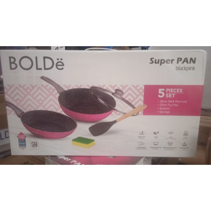 Panci set Bolde Premium Black Pink Superpan Garanite