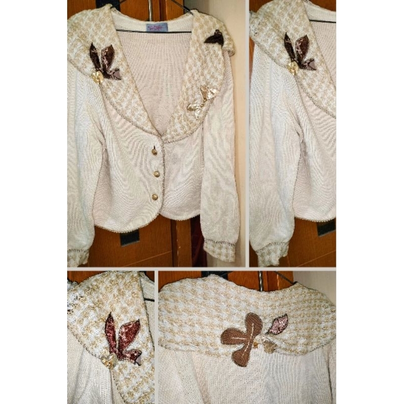 Cardigan Rajut Bulu Fuzzy preloved