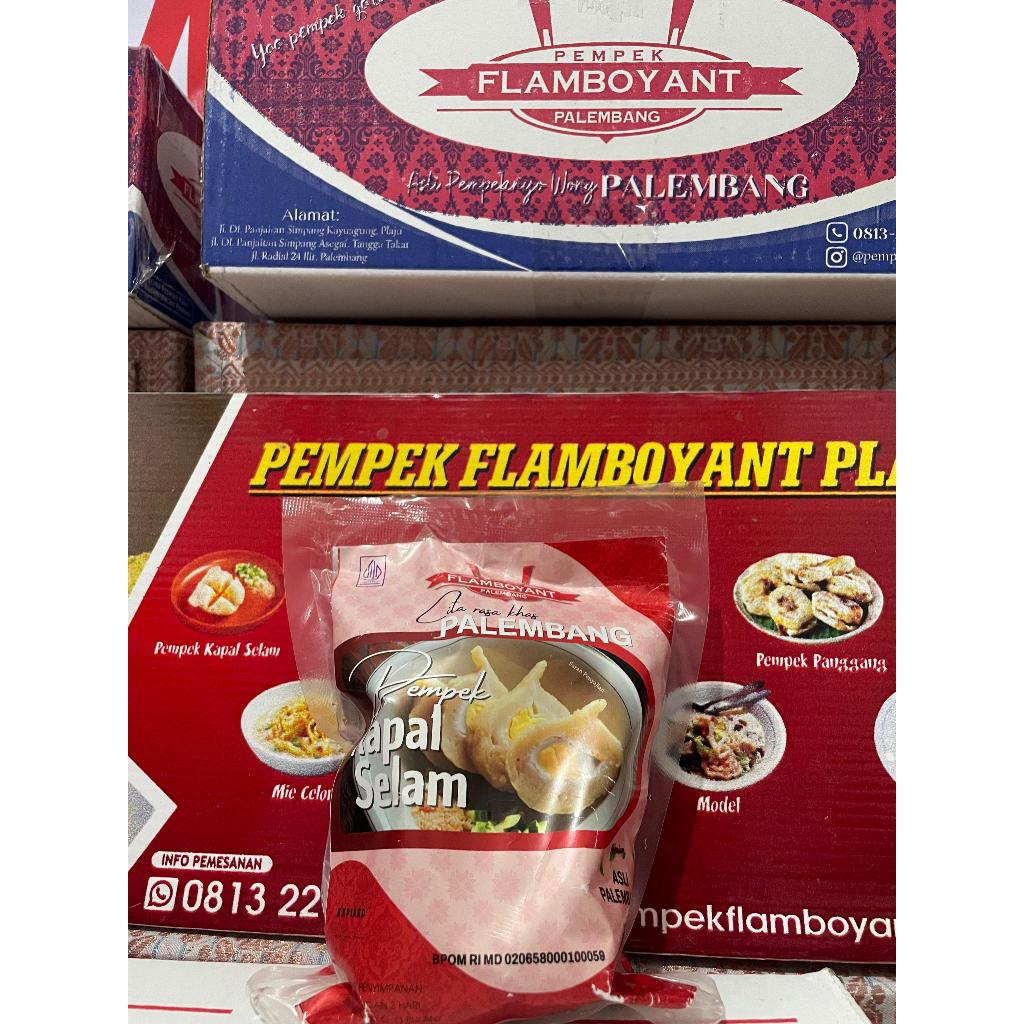 Pempek Kapal Selam isi 1 + Cuko Pedas - Pempek Flamboyant - Asli Khas dari Palembang