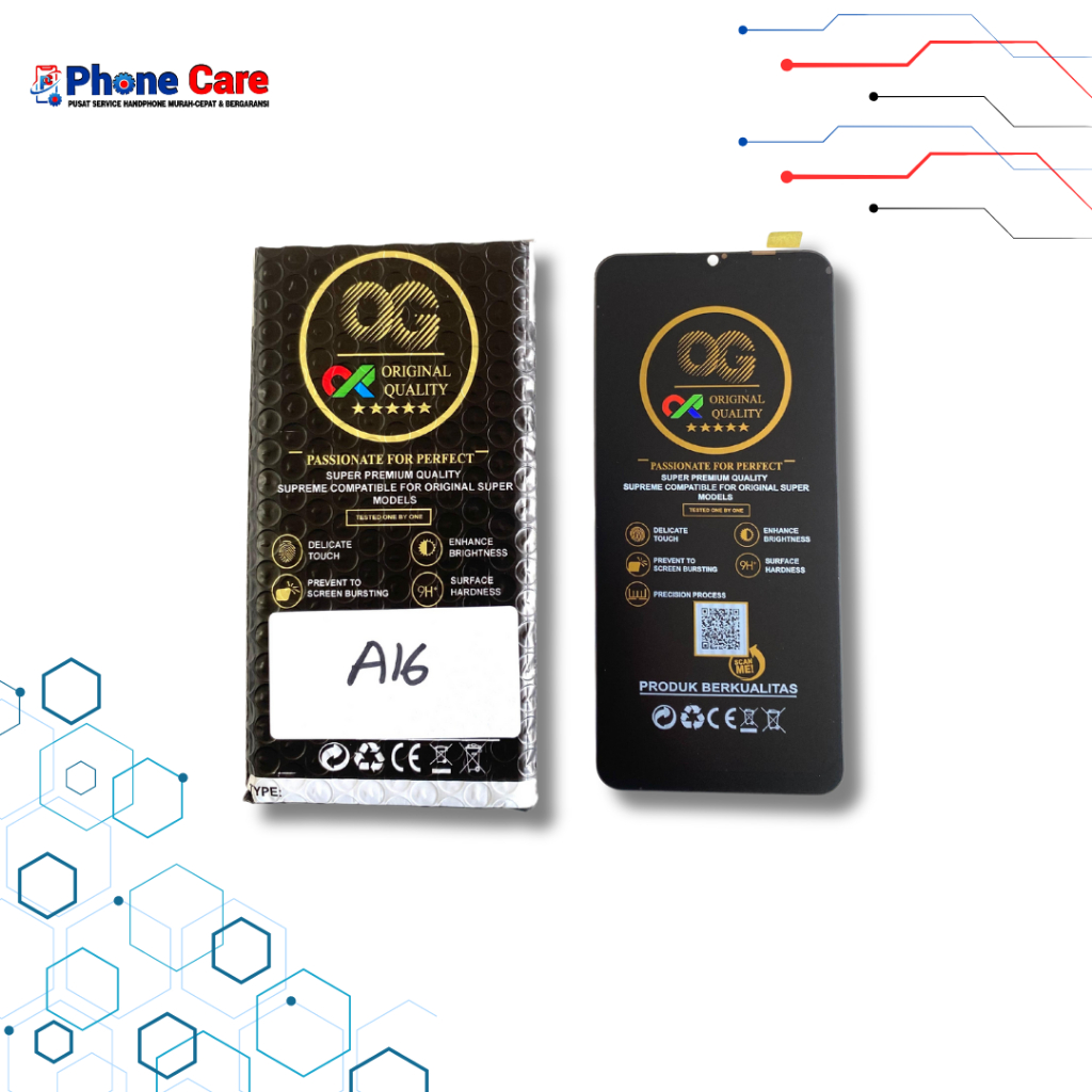 LCD DAN TOUCHSCREEN OPPO A16/A16S/REALME C25/C25S/NARZHO 50A BLACK OG SUPER