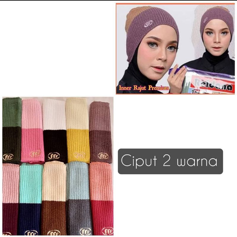 ciput inner bandana daleman hijab rajut premium reidana satu dua empat warna anti budek anti melar