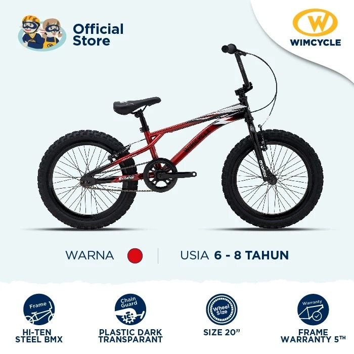 WIMCYCLE THRASHER X2 20 inch Sepeda Anak BMX