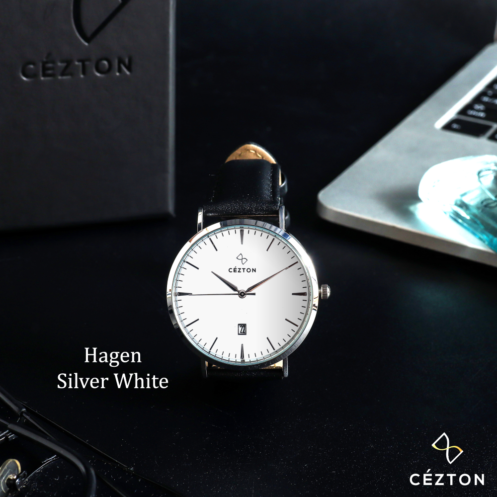 terbaru cezton jam tangan pria hagen series silver white