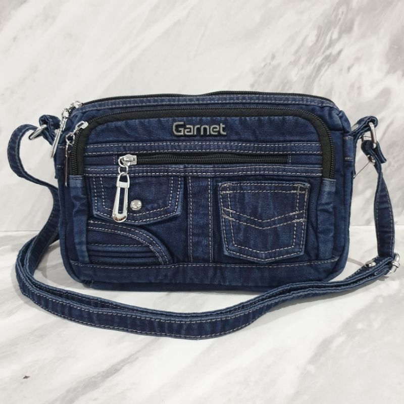 Tas selempang wanita bahan jeans denim