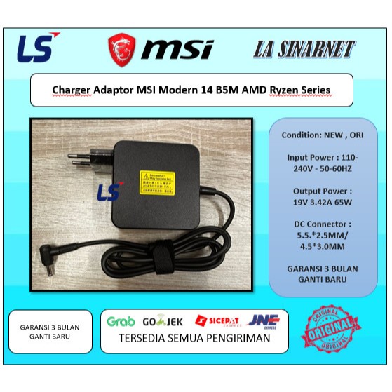 Charger Adaptor MSI Modern 14 B5M AMD Ryzen Series
