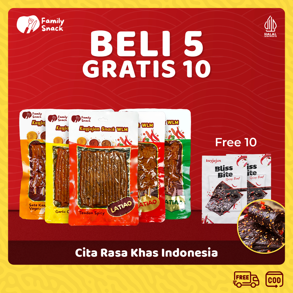 

Latio Family Snack - [Halal] [Buy 5 Get 10] Latio Gluten Spicy Tofu Free Bliss Bite | Snack Bundle | Camilan Makanan Ringan | Latiao Halal