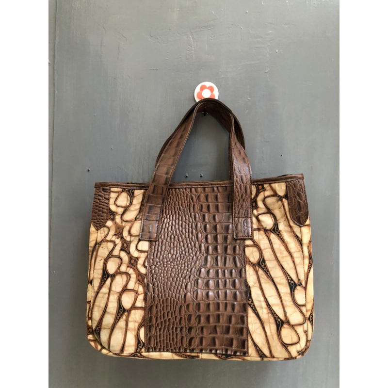 Tas wanita batik mix/kulit (preloved)