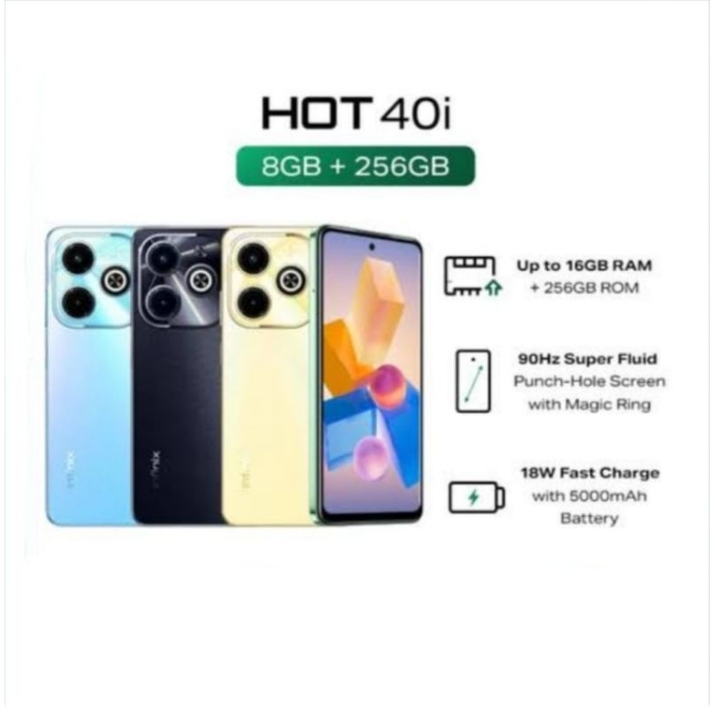 HP INFINIX HOT 40I 8/256 GB - INFINIX HOT 40 I RAM 8GB ROM 256GB RESMI