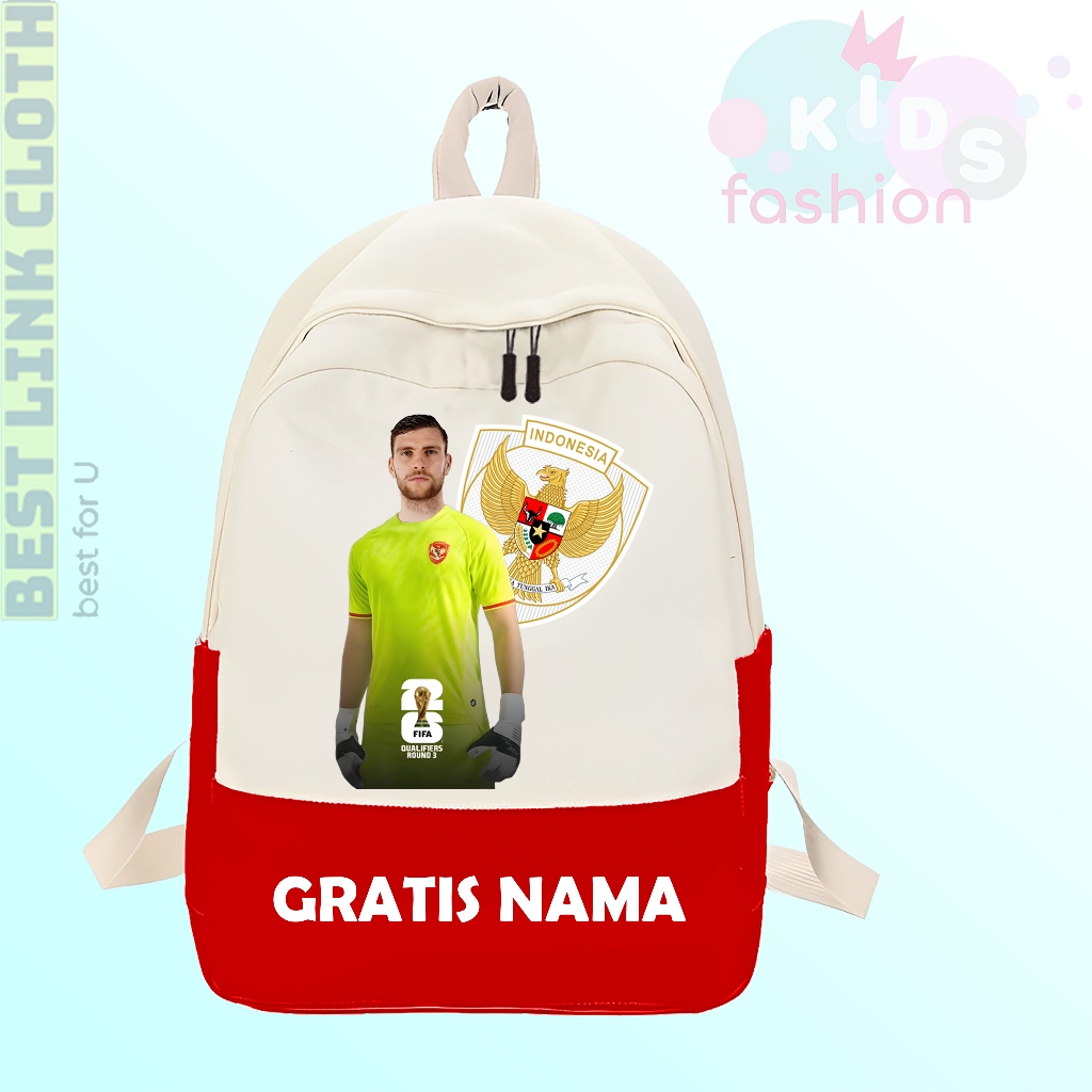 Tas Anak Sekolah SD Martin Paes Timnas Indonesia Free Nama