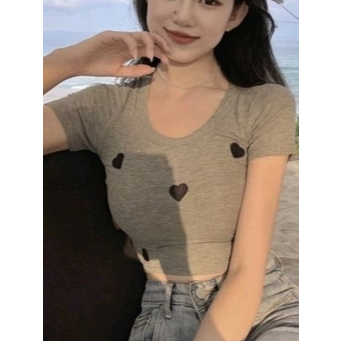 Crop Top Tee Wanita Fumiko RIB Atasan Kaos Crop Wanita Korean Style PENTA112