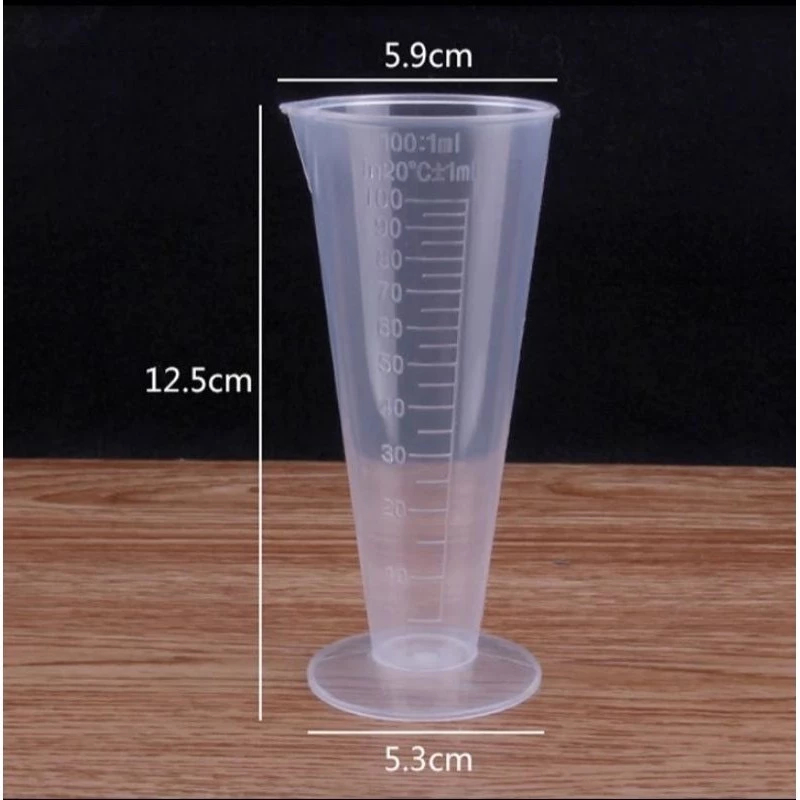 AM GELAS TAKAR GELAS UKUR 100ML PLASTIK BENING TRANSPARAN MEASURING CUP PLASTIC TAKARAN AIR SUSU