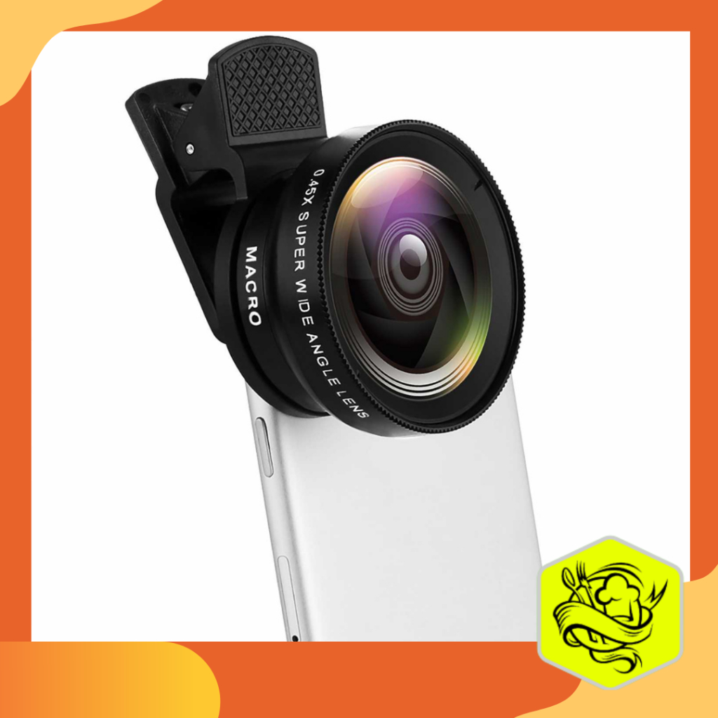 Lensa Kamera HP Lemon Best Smartphone 2 in 1 I Lensa HP Macro 12.5X Wide 0.45X - Black