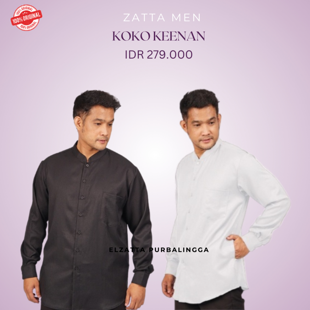 Kemeja Pria Lengan Panjang elzatta Koko Keenan