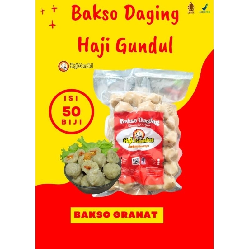 

Pentol Haji Gundul Bakso Haji Gundul granat Isi 50 biji bakso frozen