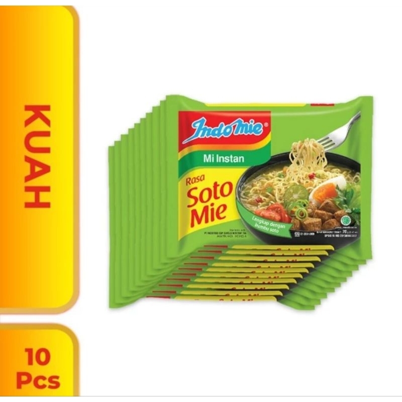 

Indomie Mi Instan Soto Mie 70 g 10 pcs