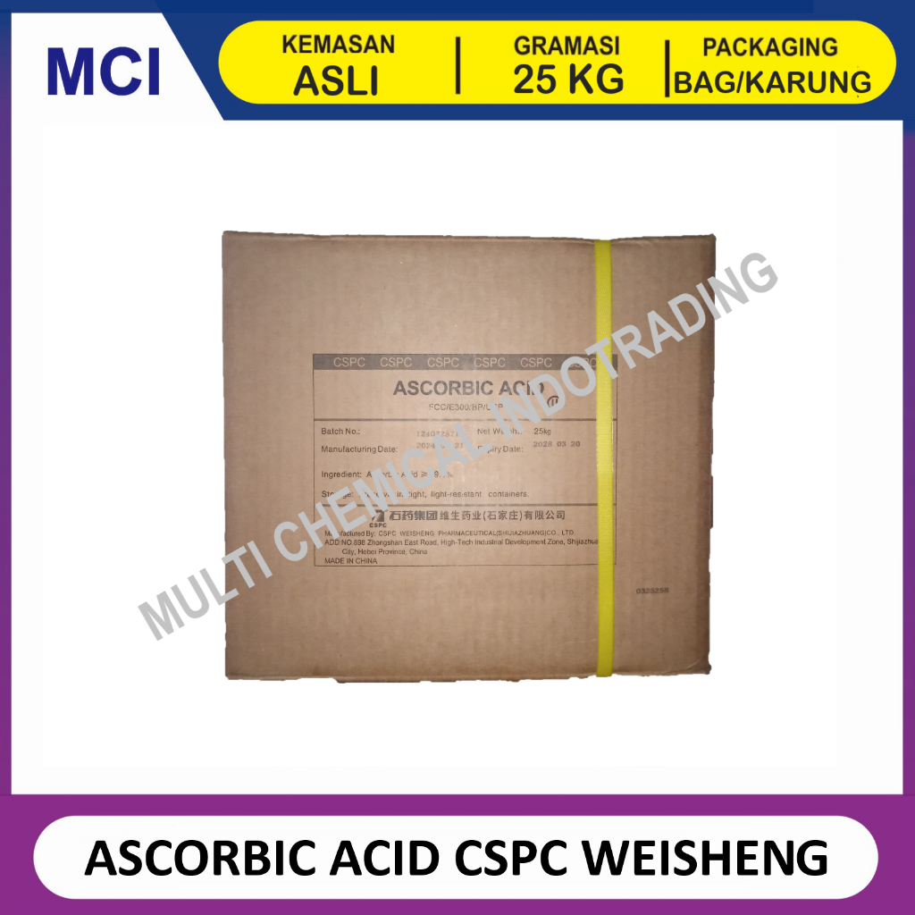 

(KHUSUS GOSEND/INSTANT) ASCORBIC ACID CSPC WEISHENG VITAMIN C POWDER FOOD GRADE - 1 DUS 25 KG