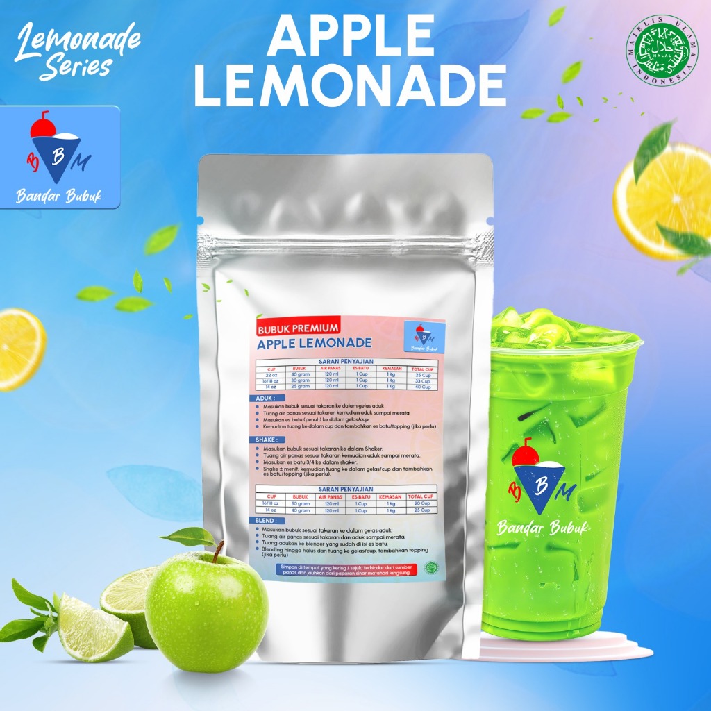 

APPLE LEMONADE 1KG BANDAR BUBUK MINUMAN PREMIUM READY BANYAK VARIAN RASA