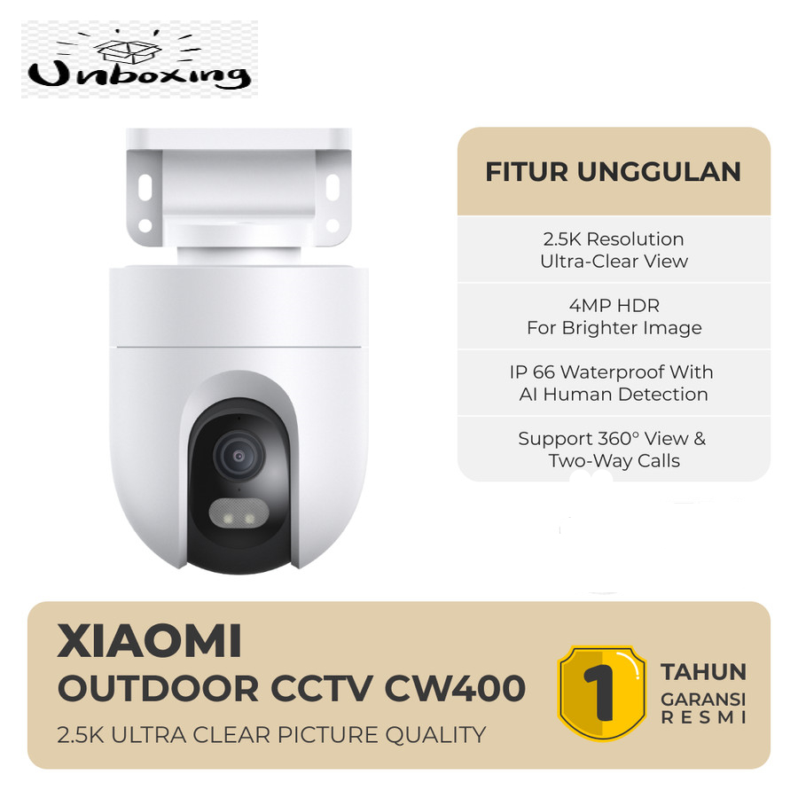 Xiaomi Outdoor Camera CW400 4MP 2.5K Kamera CCTV Outdoor 360° IP66 Waterproof AI Human Tracking Dete