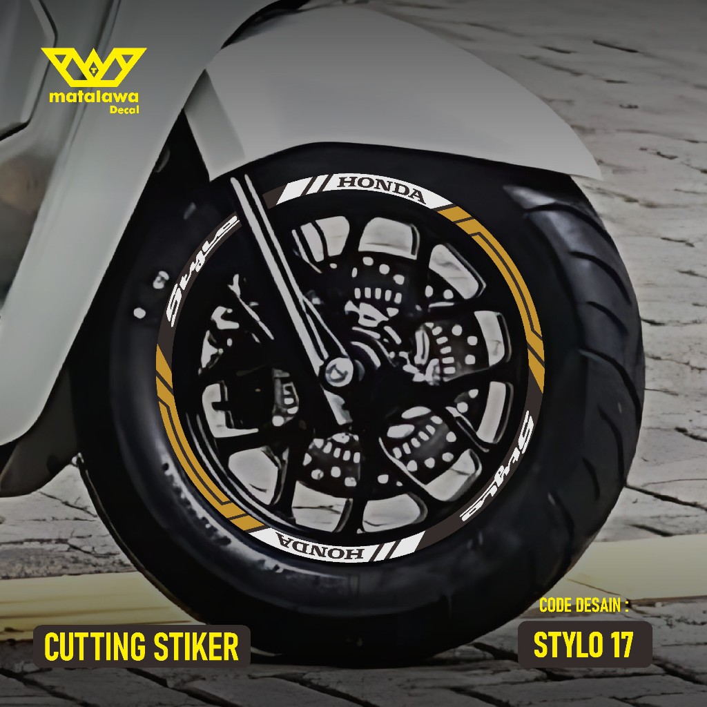 CUTTING STICKER VELG STYLO 160 RING 12 STIKER LIS LIST VARIASI BAN VELG MOTOR HONDA STYLO 07