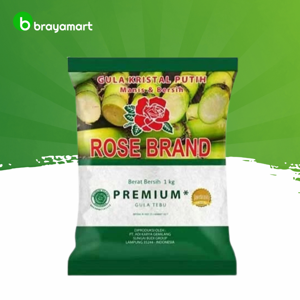 

Gula pasir premium rosebrand 1kg Brayamart