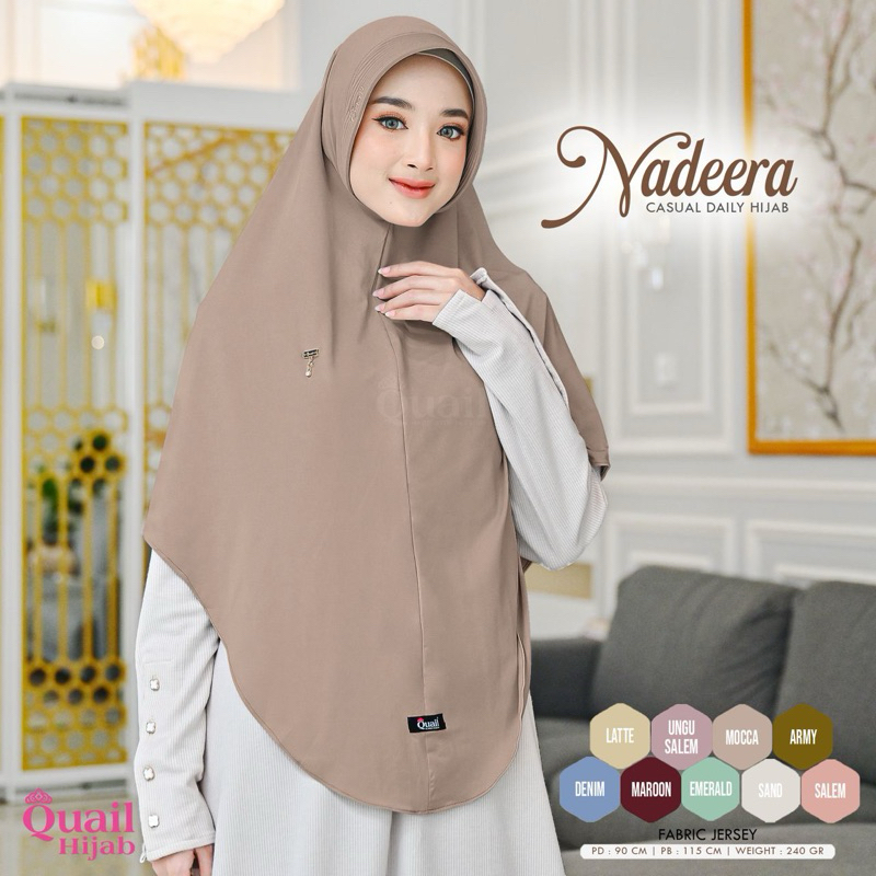 Nadeera Casual Daily hijab Original Quail Jilbab Wanita Nadeera QuailHijab jersey Pad Nadeera