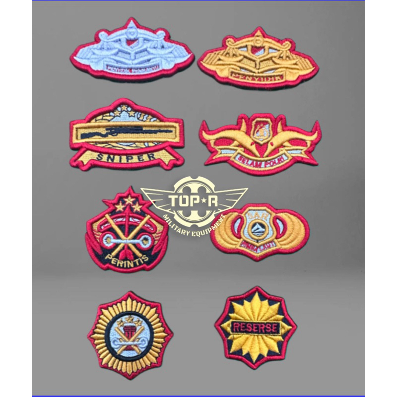 attribut polri bordir timbul sabhara/reserse