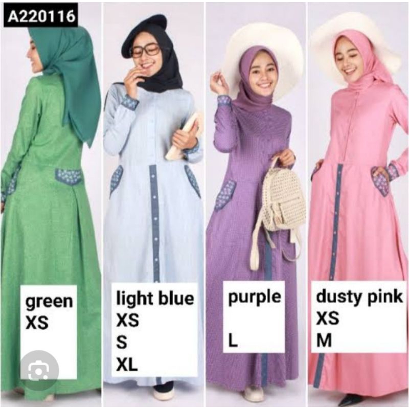 Abaya polos warna