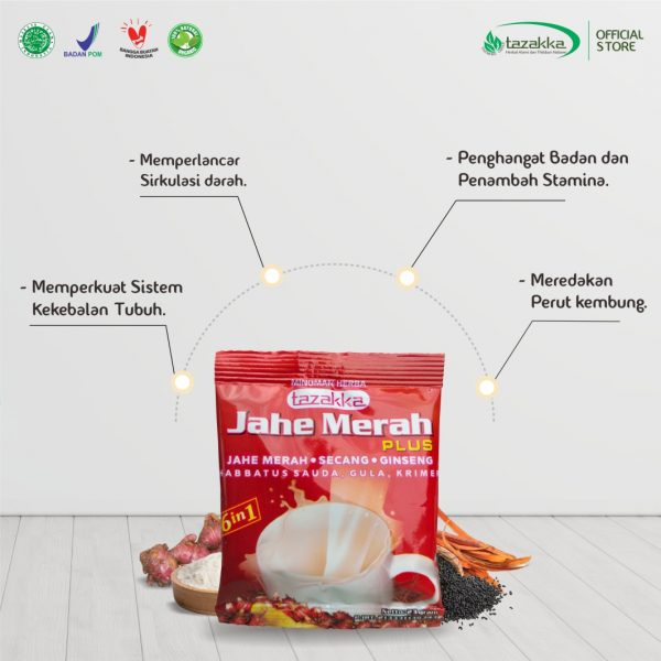 

Jahe Merah Krimer Bubuk plus Krimer Instan Tazakka isi 23gr tinggal Seduh Membantu Meningkatkan Daya Tahan Tubuh dan sudah BPOM