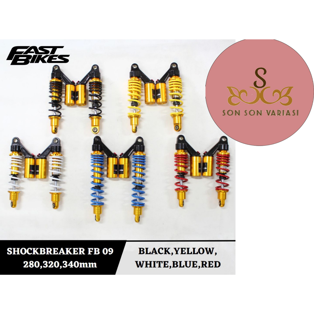 SHOCK SHOCKBREAKER TABUNG ATAS SHOCK BELAKANG BEBEK FASTBIKES 09 UK 280 320 340 MM UNIVERSAL MOTOR B
