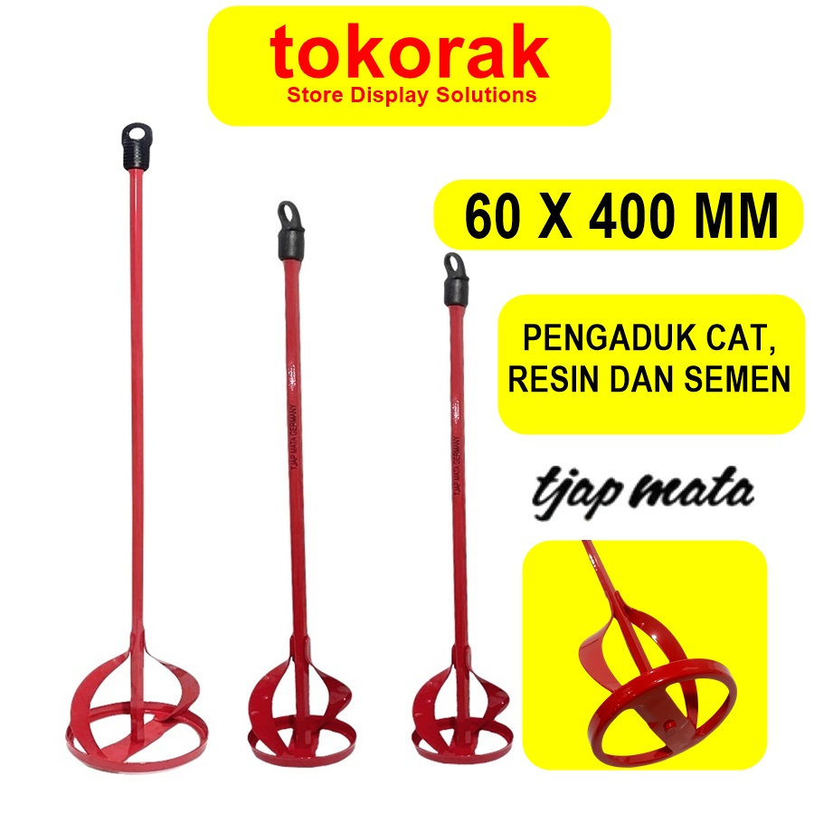 TJAP MATA PENGADUK CAT 60 X 400 MM ALAT PAINT MIXER SEMEN 6 X 40 CM
