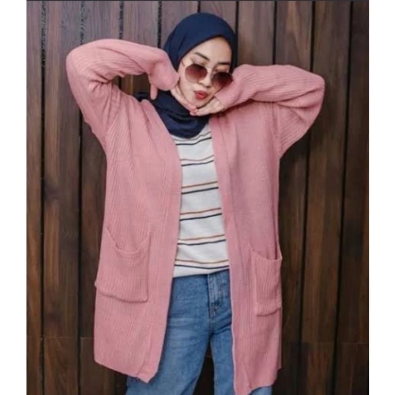 KODE A. CARDIGAN PANJANG,BAJU ATASAN,BAJU CARDIGAN RAJUT