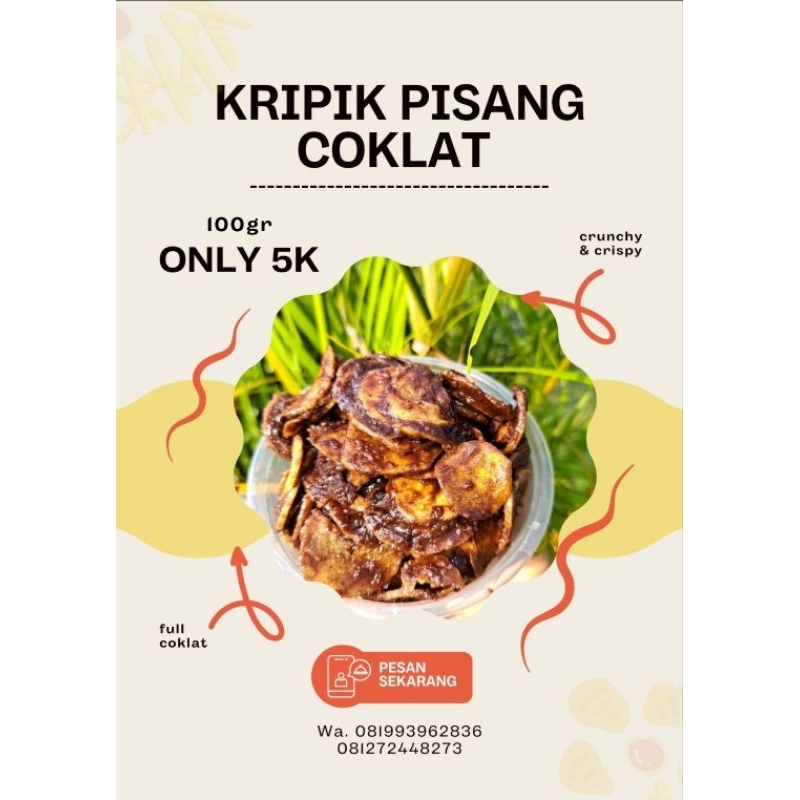 kripik pisang coklat lumer