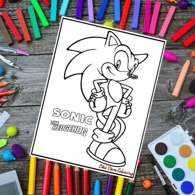 

Kertas Mewarnai Gambar Anak 1 Pack Isi 10 Lembar Tema Sonic 03