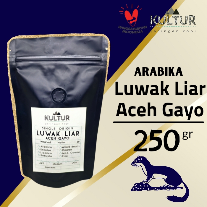 

COFFEE BEAN BIJI KOPI ARABIKA LUWAK LIAR ACEH GAYO 250 GR