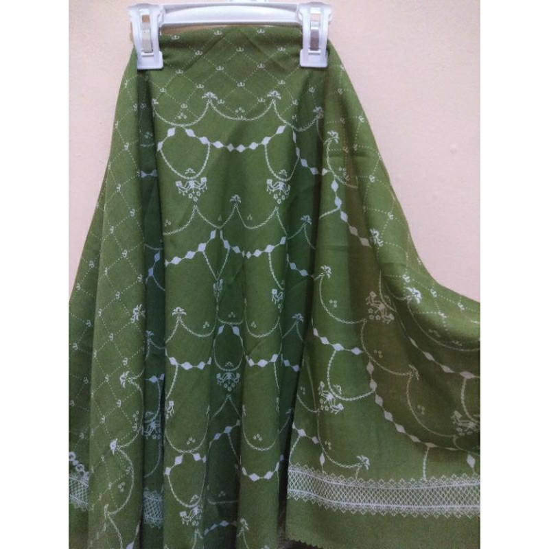 HIJAB VOAL MOTIF BP HIJAU DAUN