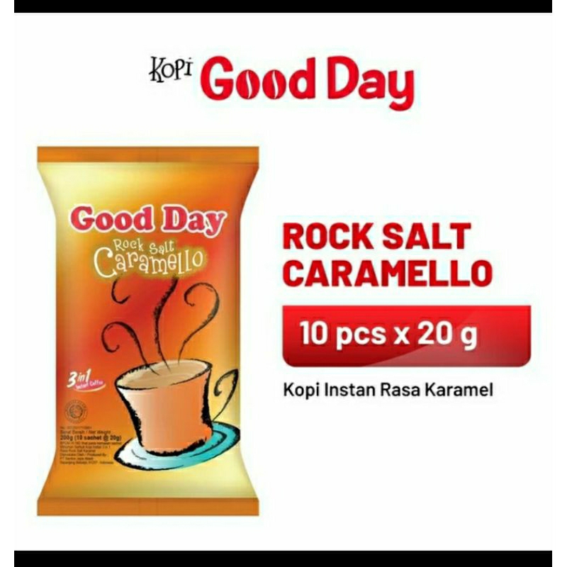 

GOOD DAY ROCK SALT CARAMELLO ( 10 SACHET@20g )