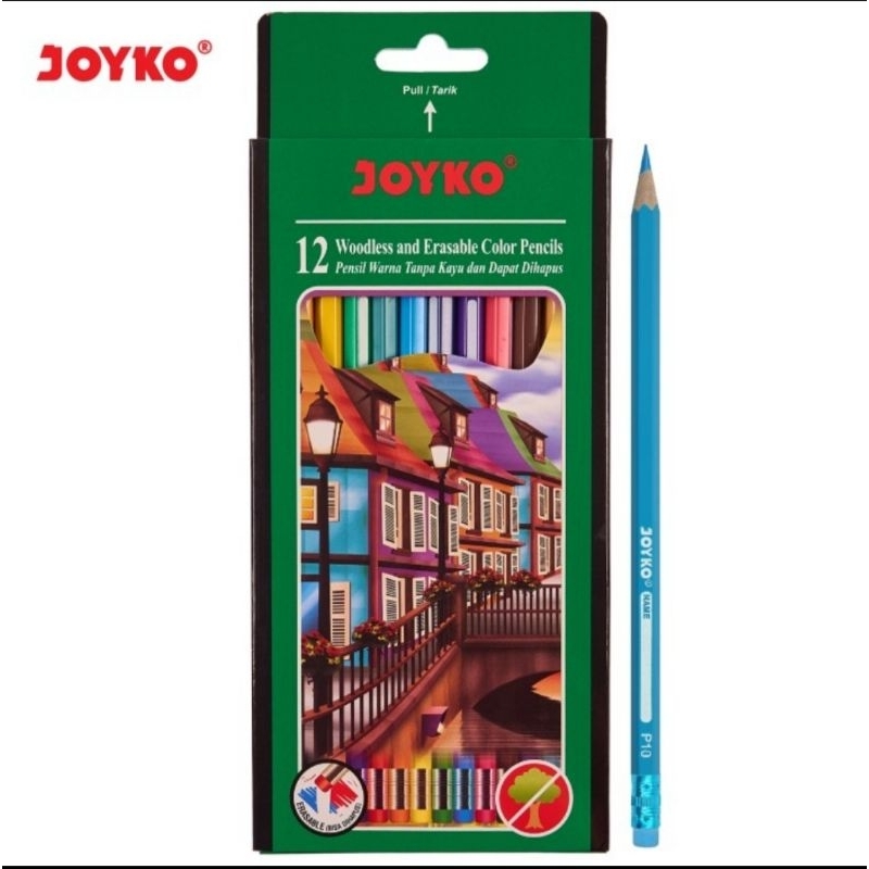 

Joyko Pensil Warna Dapat Dihapus Erasable Color Pencils Hexagonal Grip CP 109 12 warna