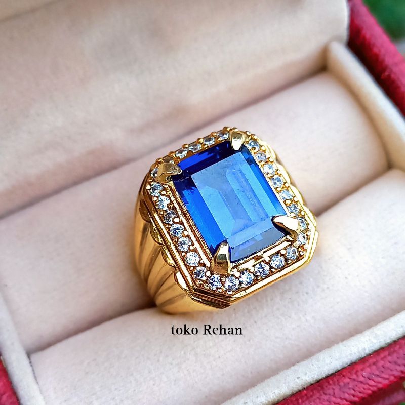 CINCIN BATU KING BLUE SAFIR ASLI MEWAH