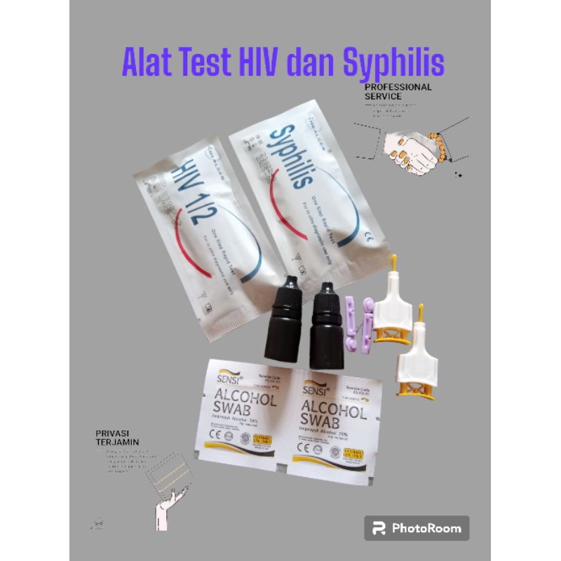Alat Test syphilis dan HIV satu set lengkap satu paket dua macam test